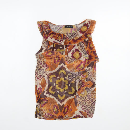 Exhibit Women’s Multicoloured Bohemian Ruffle Sleeveless Blouse M