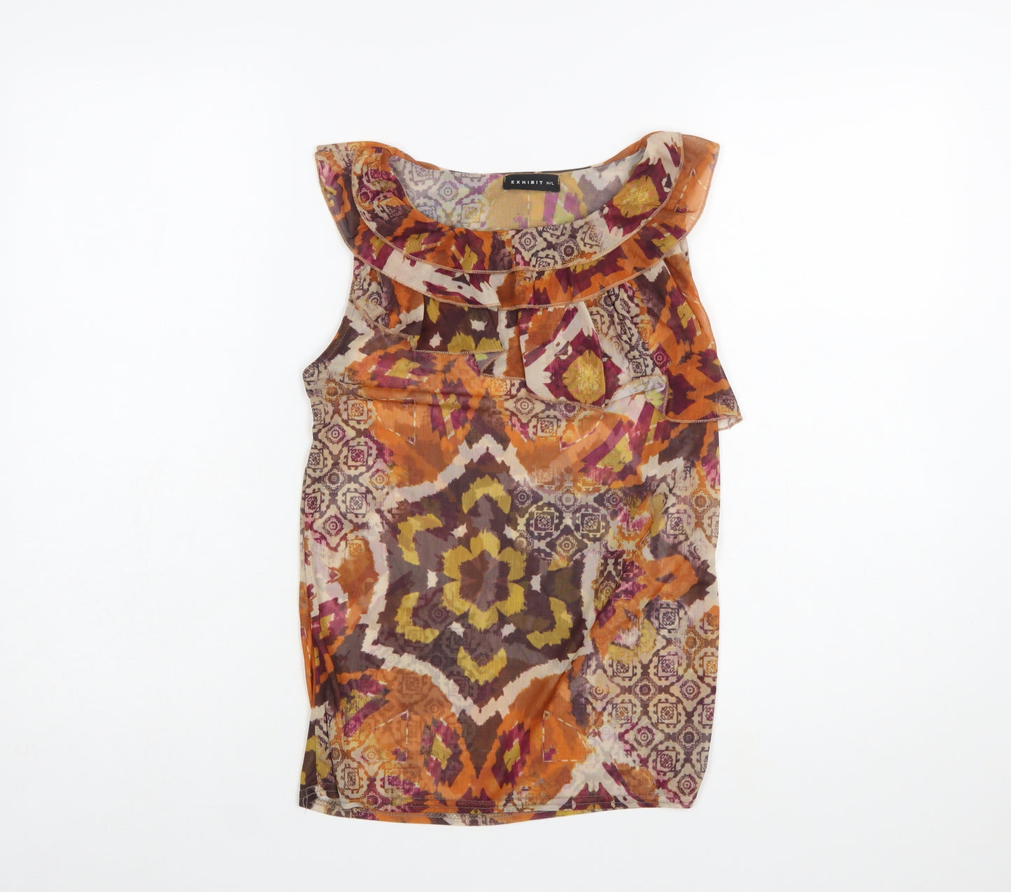 Exhibit Women’s Multicoloured Bohemian Ruffle Sleeveless Blouse M