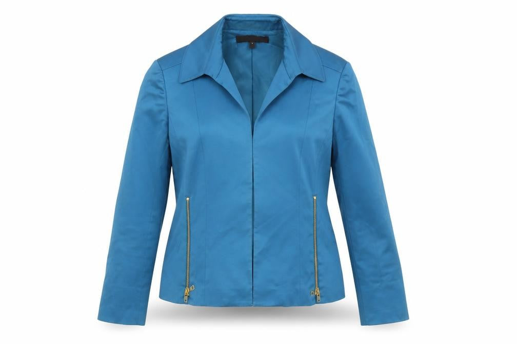 Front view of Anne Klein Women's Blue, size 12, Tailored Suit Jacket