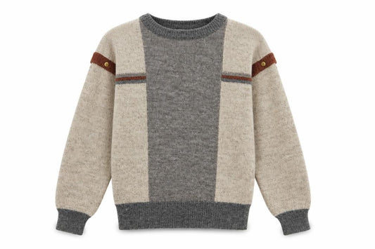 Front view of Viz-à-Viz Women Beige Wool Blend Geometric jumper S