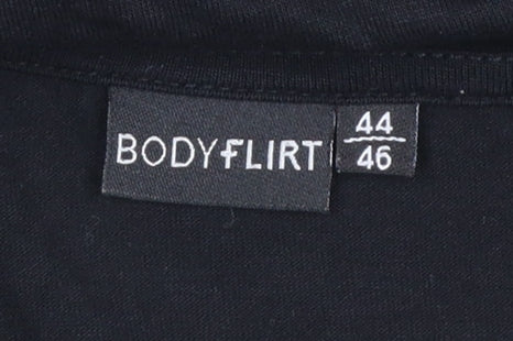 Bodyflirt Women’s Black Beaded Sleeveless Jersey Tank Top Size 16