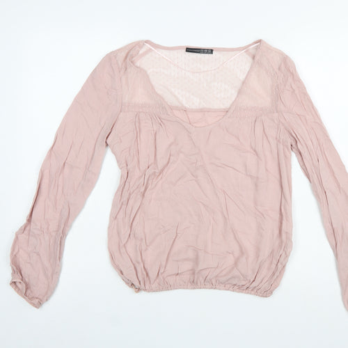 Atmosphere Women Pink Viscose Long Sleeve Tunic Blouse Size 12