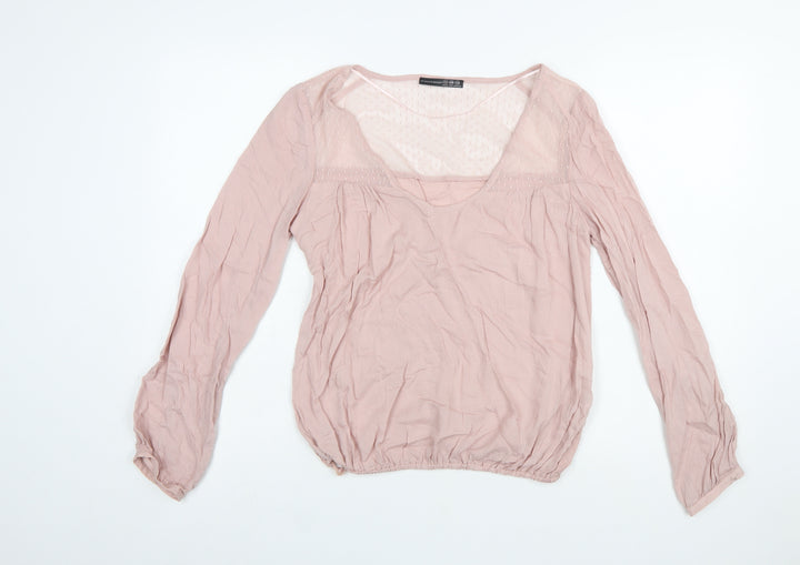 Atmosphere Women Pink Viscose Long Sleeve Tunic Blouse Size 12