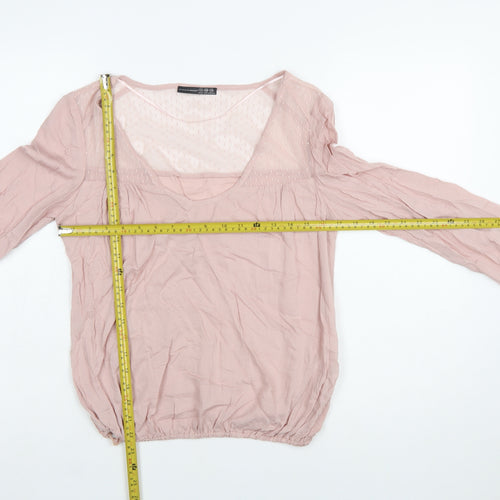 Atmosphere Women Pink Viscose Long Sleeve Tunic Blouse Size 12