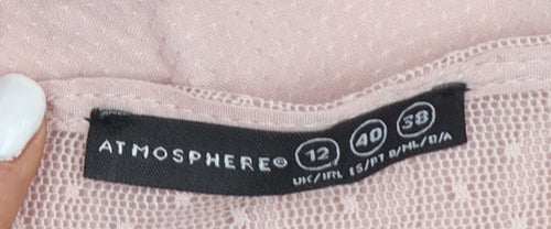 Atmosphere Women Pink Viscose Long Sleeve Tunic Blouse Size 12