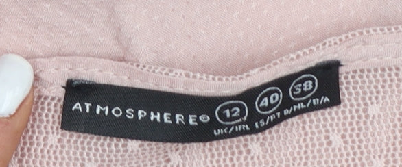 Atmosphere Women Pink Viscose Long Sleeve Tunic Blouse Size 12