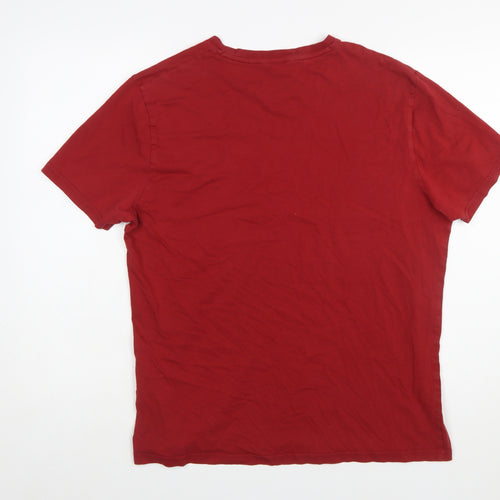 Ben Sherman Men's Red Colourblock Logo T-Shirt Size L