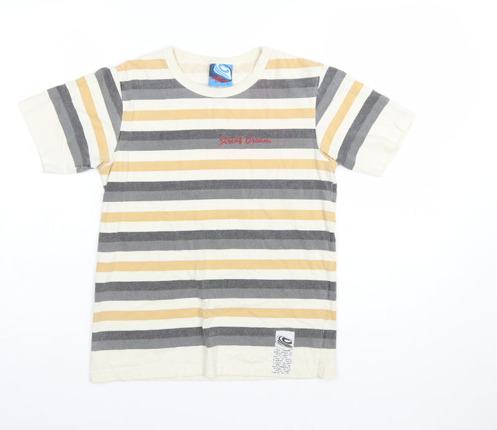 Chargers Outfitters Women's Multicoloured Striped Cotton T-Shirt S