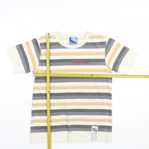 Chargers Outfitters Women's Multicoloured Striped Cotton T-Shirt S