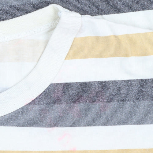 Chargers Outfitters Women's Multicoloured Striped Cotton T-Shirt S