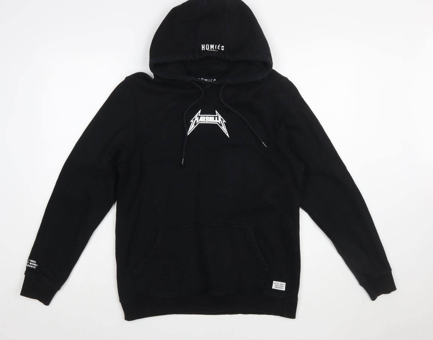 Homies Marbella Men's Black Pullover Hoodie M Graphic Fleece