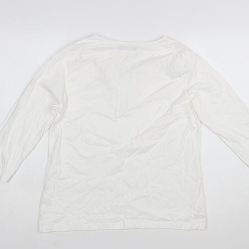Dash Womens White Embroidered Cotton Tunic Blouse UK 16