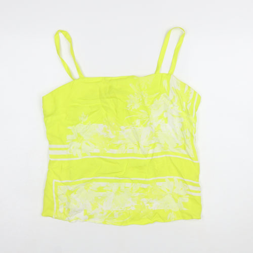 Mint Velvet Women's Yellow Floral Chiffon Camisole Top Size 14