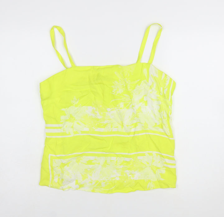 Mint Velvet Women's Yellow Floral Chiffon Camisole Top Size 14