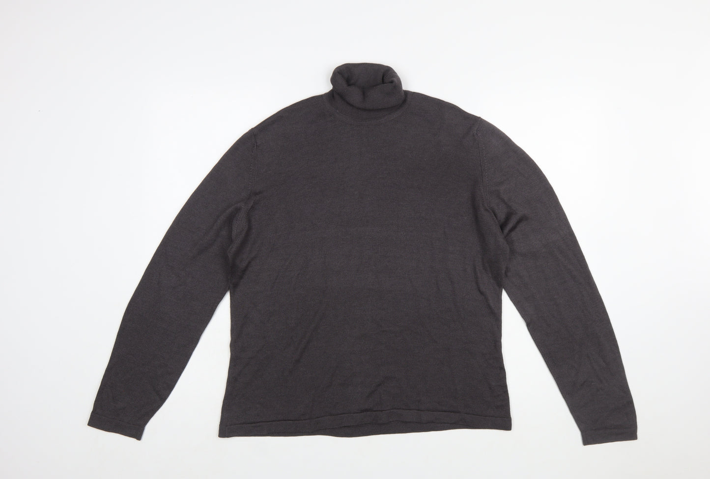 BERK Womens Grey Roll Neck Cashmere Silk Jumper Size 16