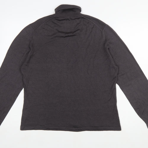 BERK Womens Grey Roll Neck Cashmere Silk Jumper Size 16