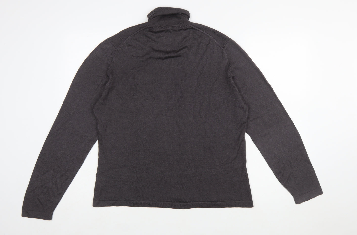 BERK Womens Grey Roll Neck Cashmere Silk Jumper Size 16