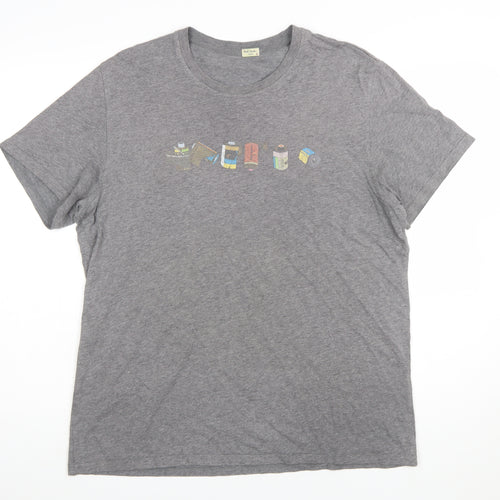 Paul Smith Men's Grey Cotton Graphic T-Shirt XL