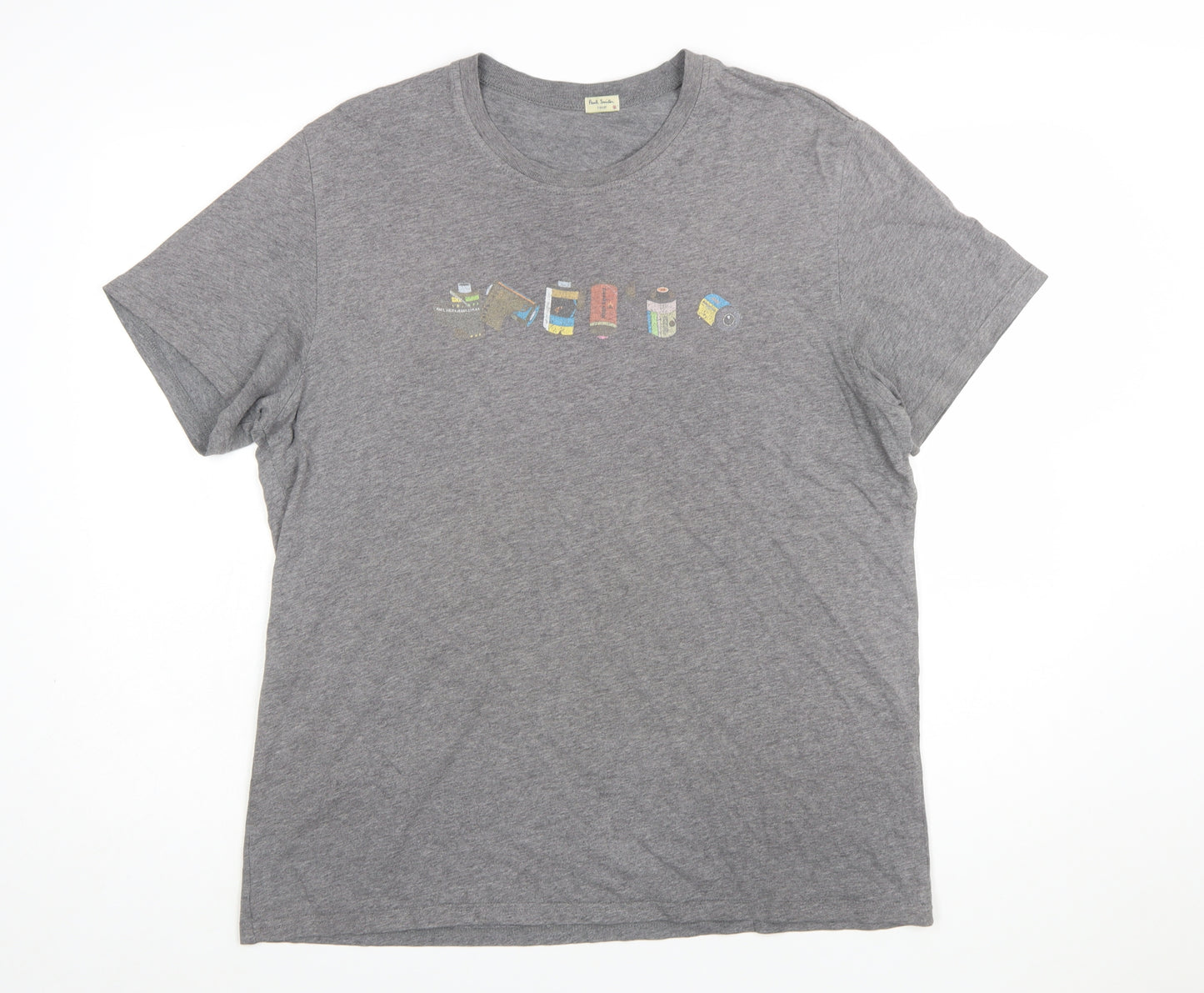 Paul Smith Men's Grey Cotton Graphic T-Shirt XL