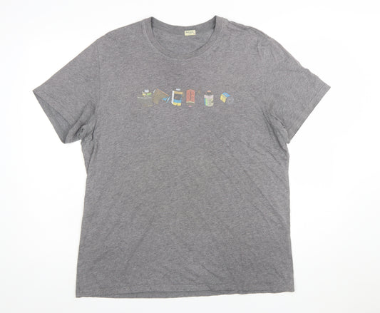Paul Smith Men's Grey Cotton Graphic T-Shirt XL