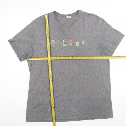 Paul Smith Men's Grey Cotton Graphic T-Shirt XL