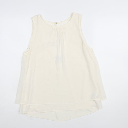 H&M Women Ivory Sleeveless Chiffon Camisole Blouse Size 12