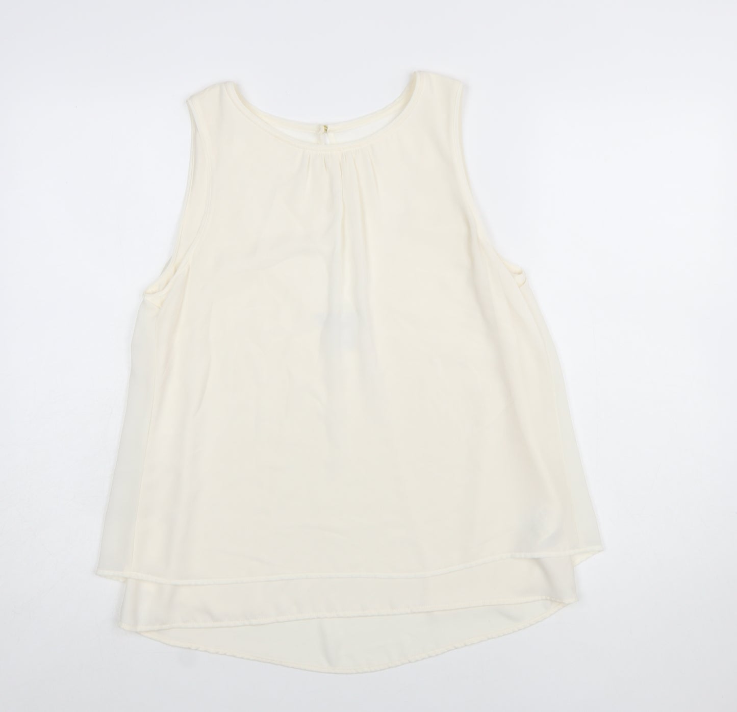 H&M Women Ivory Sleeveless Chiffon Camisole Blouse Size 12