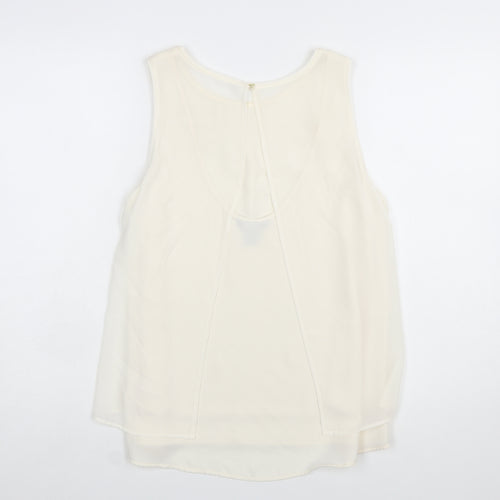 H&M Women Ivory Sleeveless Chiffon Camisole Blouse Size 12