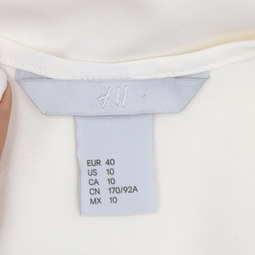 H&M Women Ivory Sleeveless Chiffon Camisole Blouse Size 12