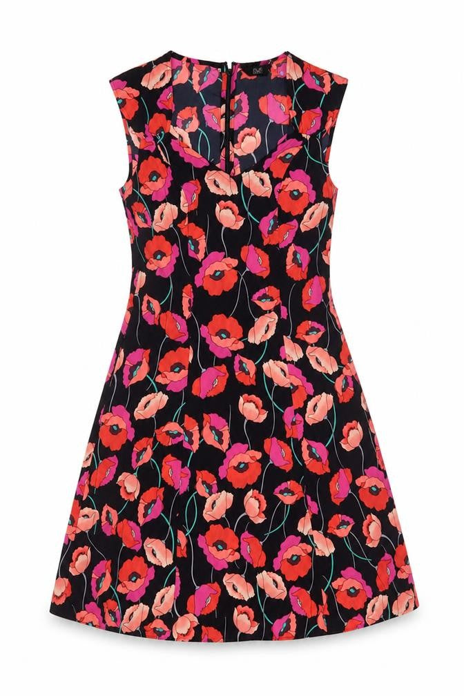 F&F Women’s Multicoloured Floral Sleeveless A-Line Dress Size 6