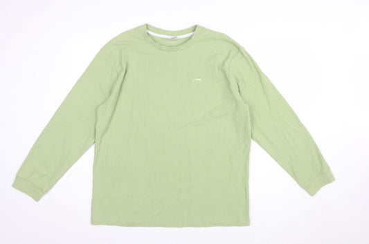 ClayBear Official Women's Green Long Sleeve Cotton T-Shirt Size L