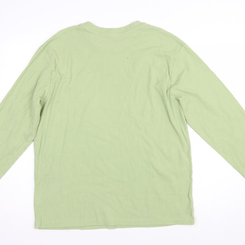 ClayBear Official Women's Green Long Sleeve Cotton T-Shirt Size L