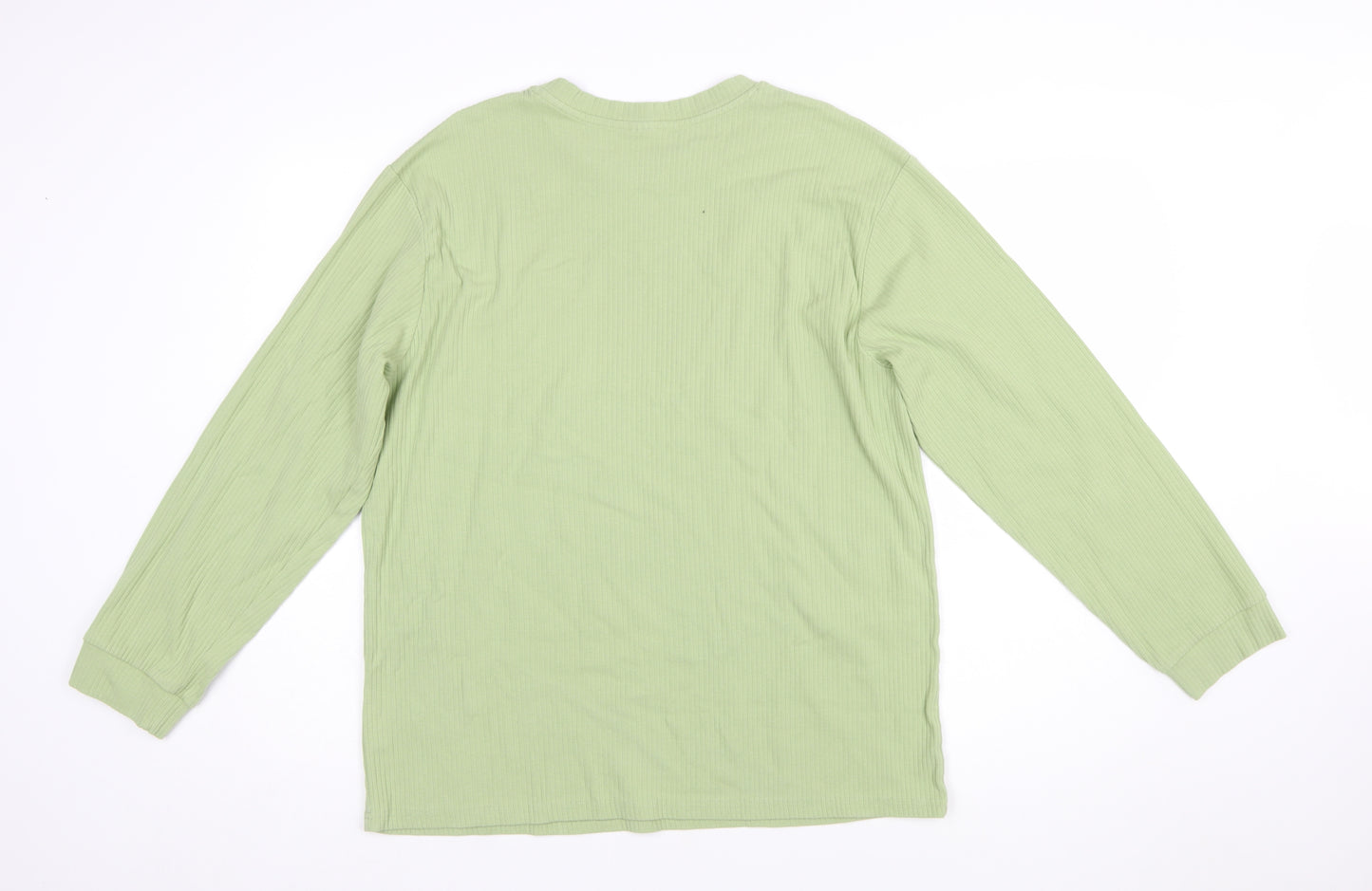 ClayBear Official Women's Green Long Sleeve Cotton T-Shirt Size L