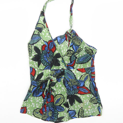Warehouse Women's Multicoloured Floral Halter Wrap Tank Top Size 12