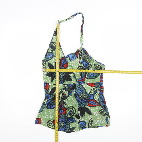 Warehouse Women's Multicoloured Floral Halter Wrap Tank Top Size 12