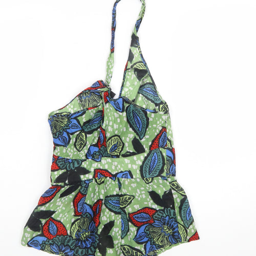 Warehouse Women's Multicoloured Floral Halter Wrap Tank Top Size 12