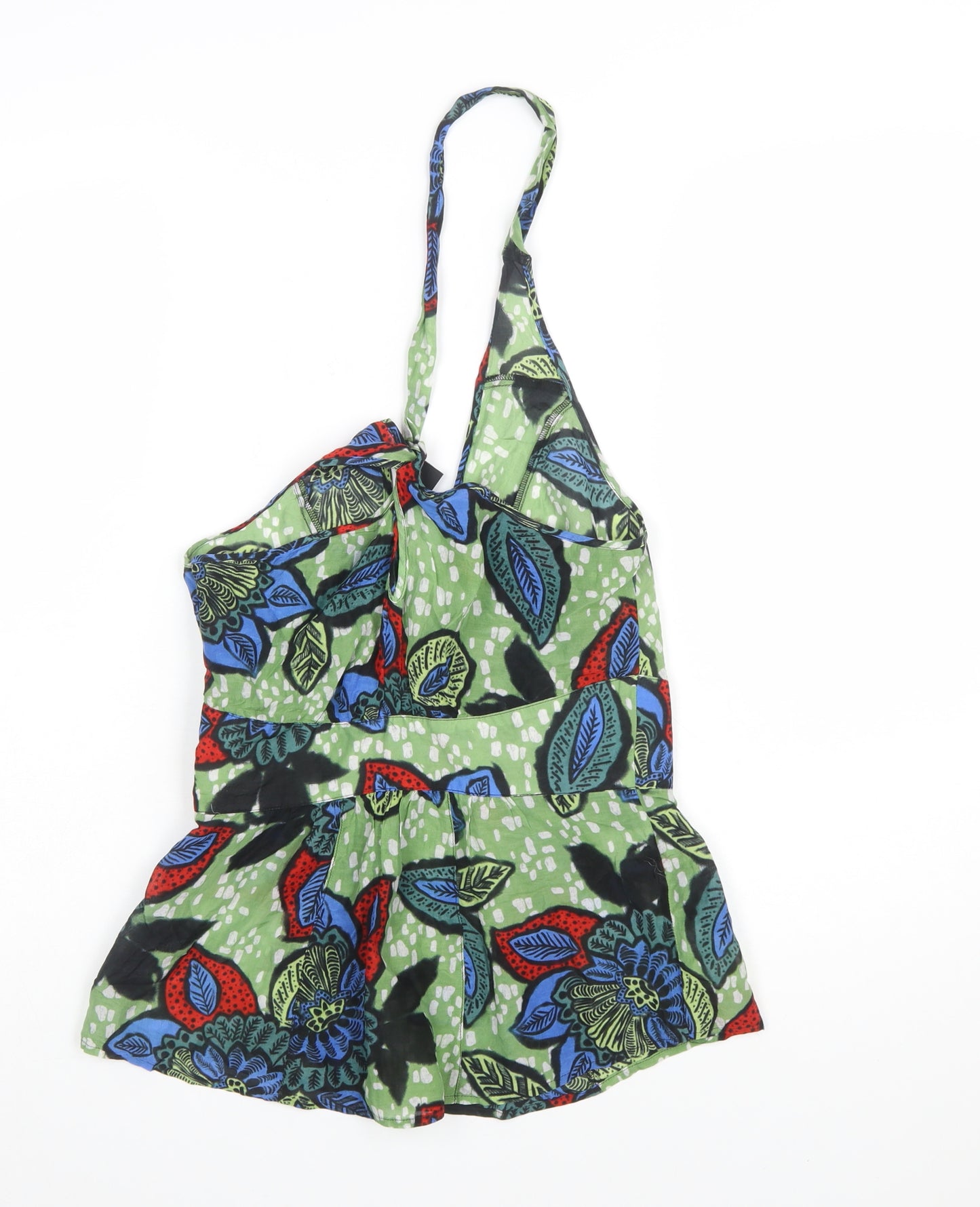 Warehouse Women's Multicoloured Floral Halter Wrap Tank Top Size 12