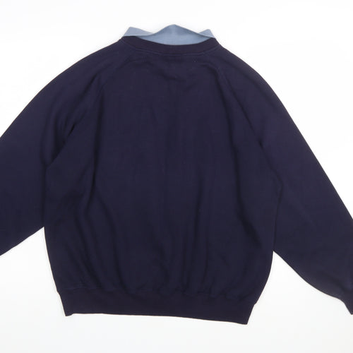 Violet Valley Women's Navy Patchwork Collared Pullover Sweatshirt M