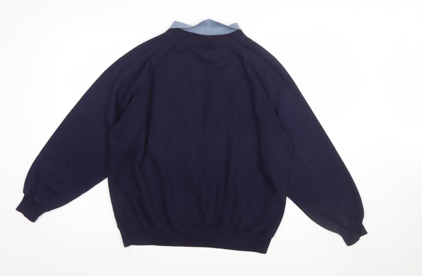 Violet Valley Women's Navy Patchwork Collared Pullover Sweatshirt M
