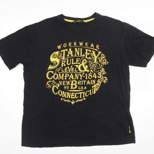 Stanley Workwear Men's Black Crew Neck Cotton Graphic T-Shirt XL