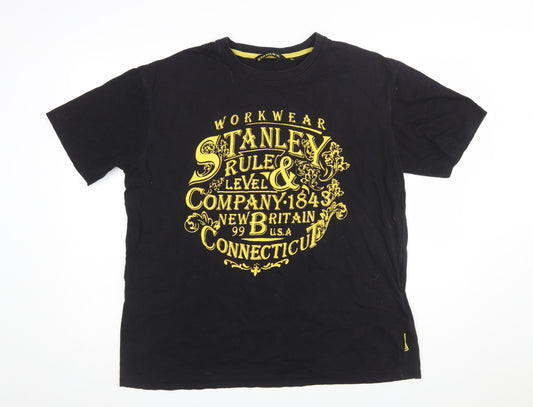 Stanley Workwear Men's Black Crew Neck Cotton Graphic T-Shirt XL