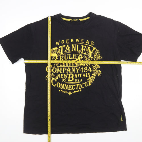 Stanley Workwear Men's Black Crew Neck Cotton Graphic T-Shirt XL