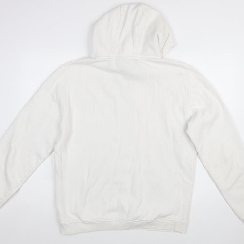 Prè London Men's White Pullover Hoodie Large Logo Graphic