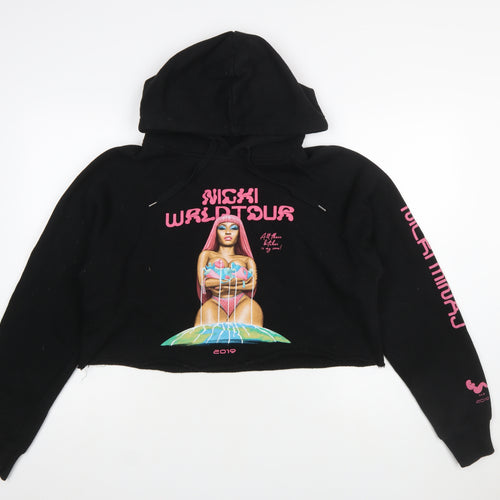 Nicki WRLD Tour Women's Black Pullover Cropped Hoodie XL Graphic Print
