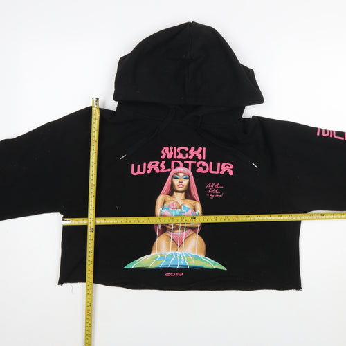 Nicki WRLD Tour Women's Black Pullover Cropped Hoodie XL Graphic Print