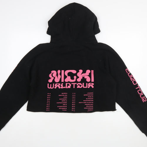 Nicki WRLD Tour Women's Black Pullover Cropped Hoodie XL Graphic Print