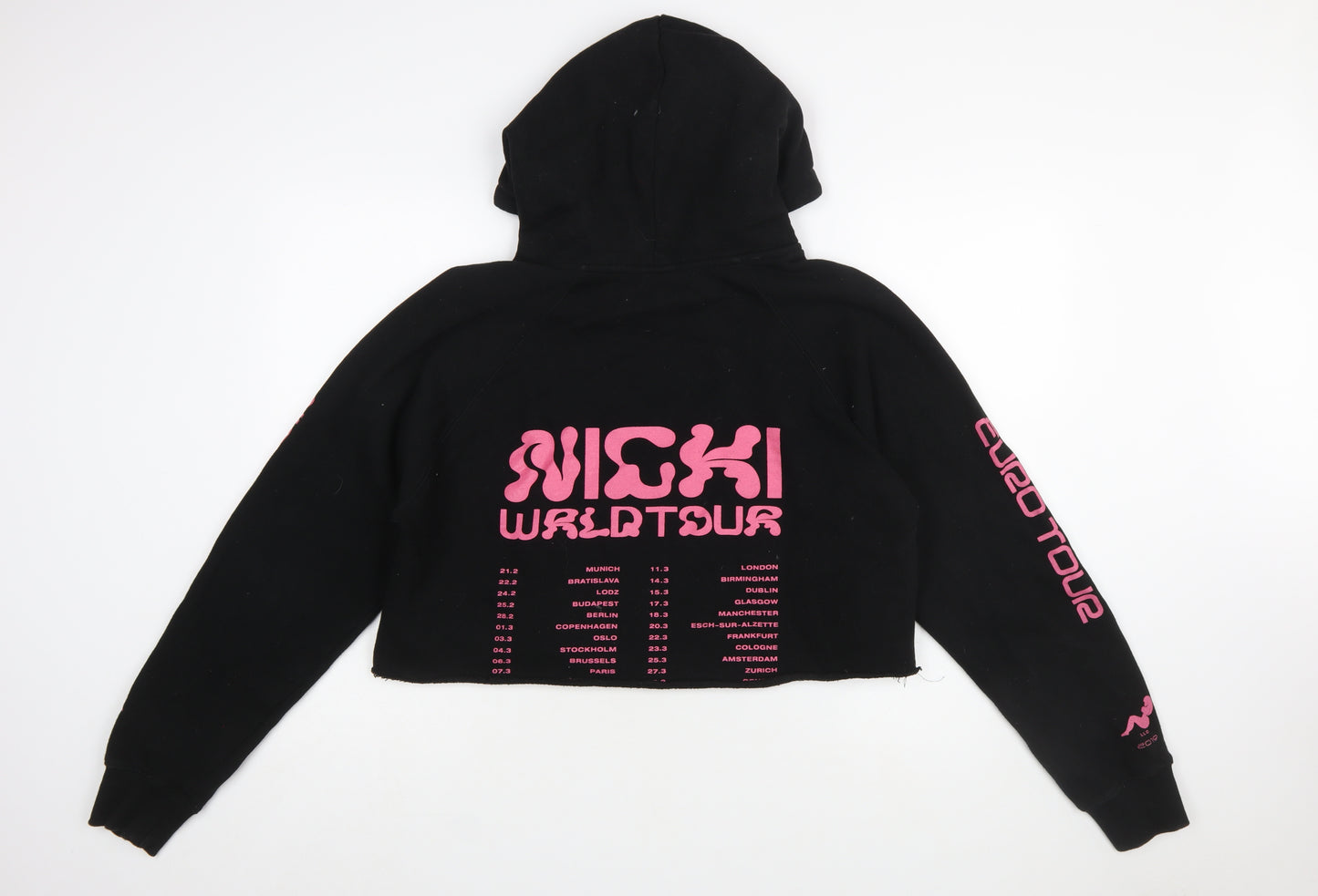 Nicki WRLD Tour Women's Black Pullover Cropped Hoodie XL Graphic Print