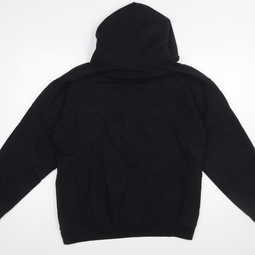 BoohooMAN Men's Black Pullover Hoodie M Graphic Print Fleece