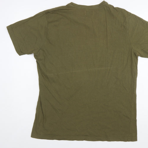 Enrico Coveri Men's Green 2XL Embroidered Sportswear Cotton T-Shirt