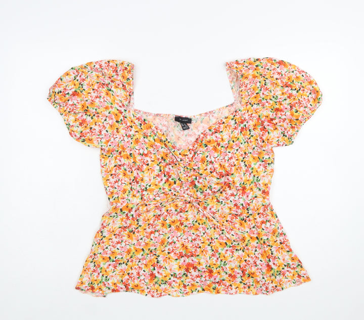 New Look Women's Multicoloured Floral Tunic Blouse UK 16